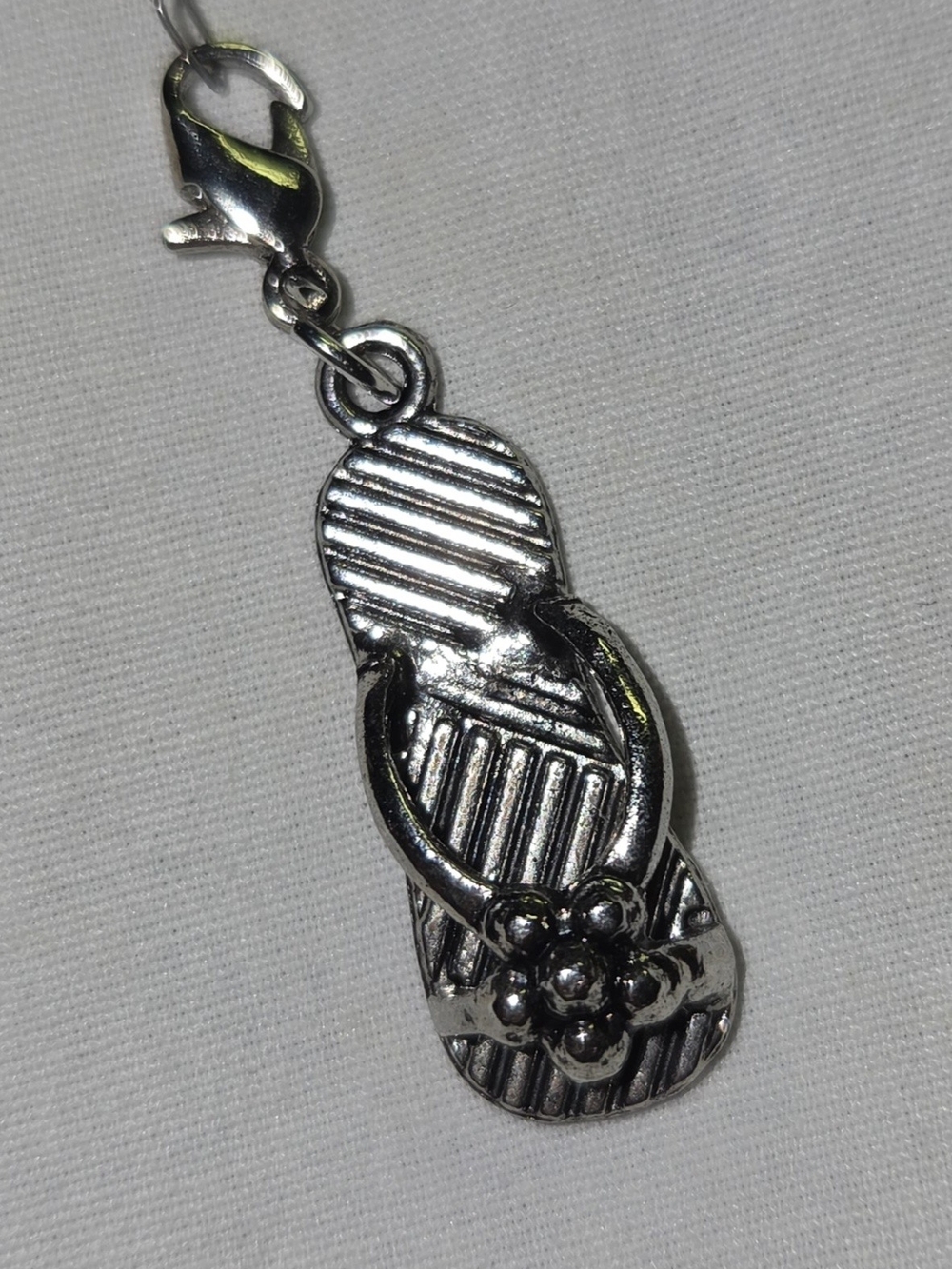 Silver Flip-Flop Charm Phone Accessory - Unbranded